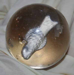 Antique marble with fish inside